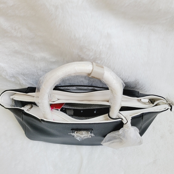 Catherine Malandrino Black White Satchel Bag *NWT* - Picture 9 of 10